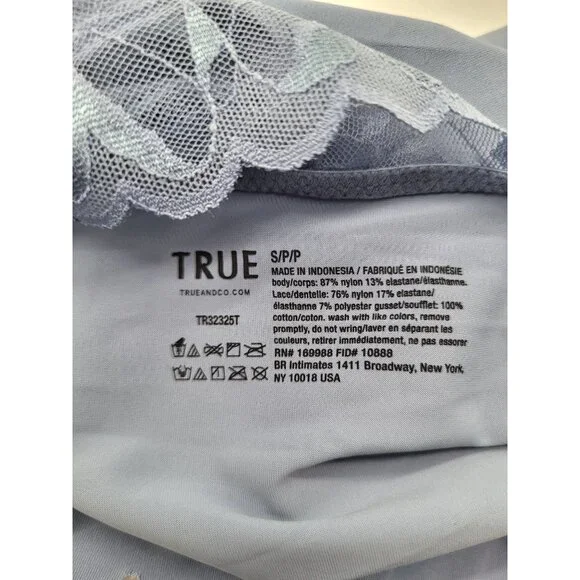 True & Co SZ Small V Neck Soft Lace Racerback Bodysuit Thong Wire Free - Picture 5 of 7